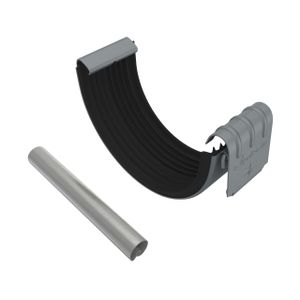 ZAMBELLI Rinnenverbinder verzinkt inkl. Wulstverbinder 6 teilig / 333 mm Anthrazit Dachrinnenverbinder für Dachrinne halbrund, Montage ohne löten