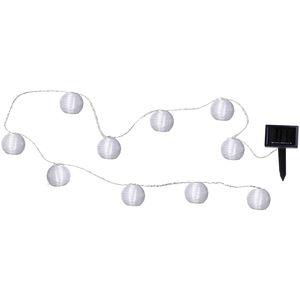 Best Season LED-Solarlichterkette "Ball White"10teilig F: cool light, ca. 2,7 m, m. Solarpanel,i.Akku,out, 477-13