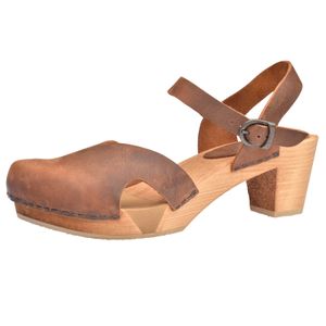 Sanita Wood-Matrix Square Flex Sandal Sandale Chestnut Gr.39