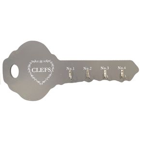 Schlüsselboard Schlüsselbrett Schlüsselleiste Schüsselkasten 4 Haken B38cm Grau