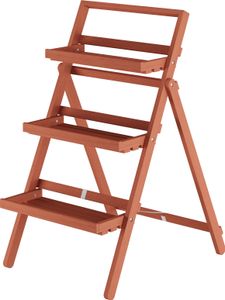 Kräuterregal Blumentreppe Massivholz Buche dunkel klappbarer Blumenständer 90.91-01-D