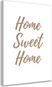 Leinwandbild Aufschrift: Home Sweet Home 40x60 Feeby Beige bild für die wand bereit zum aufhängen