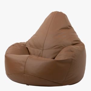 icon Sitzsack-Sessel Bean Bag Valencia, Hellbraun, Leder, Xl Sitzsack Für Erwachsene mit Füllung Für Das Wohnzimmer - Hergestellt in Deutschland