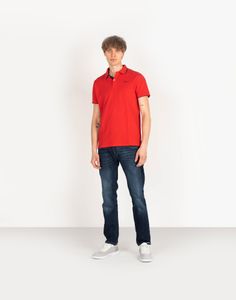 Pepe Jeans "Lucas" koszulka polo - PM541431 | Lucas - Czerwony- Rozmiar: S(EU)