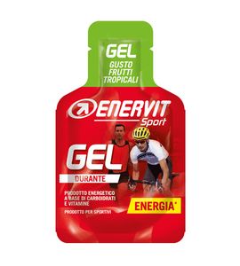 ENERVIT Gel - sicheres Energiegel für Sportler mit Kohlenhydraten und Vitaminen - unterstützt hohe Aktivität 25ml Tropische Früchte