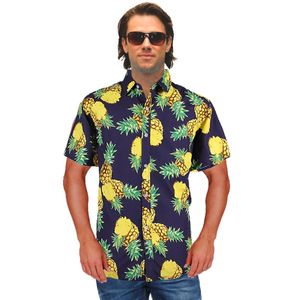 Sommer Herren Hawaiihemd mit Ananas-Motiv lässiges Urlaubs-Outfit