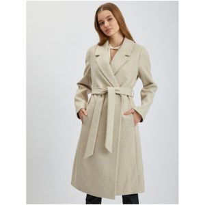 Béžový dámský zimní kabát 44