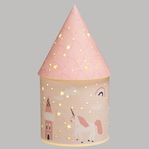 Dekorative Nachttischlampe LED für Kinder, rosa Schloss, 21,5 x 11,5 cm, Atmosp Créateur d'intérieur