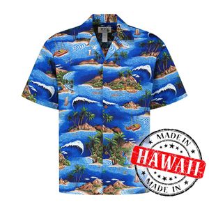 Hawaii Hemd -"Hawaii Herum Segeln" - 100% Baumwolle - Aloha Hemd - Herren - Hawaii - Größe XXL