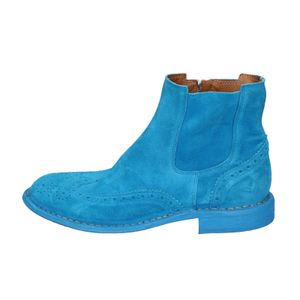 MOMA 1CS405-MAS Botki damskie zamsz jasnoniebieski BC826 - Rozmiar: 37