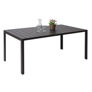 Záhradný stôl HWC-F90, stôl bistro, WPC stolová doska 160x90cm ~ čierna