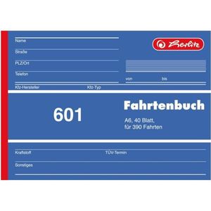 Herlitz Formularbuch "Fahrtenbuch 601" A6 quer 40 Blatt
