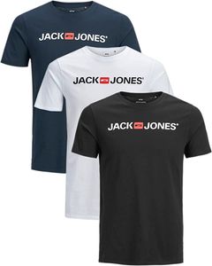 Jack & Jones 3er-Set Herren T-Shirts Print Shirt Corp-Tee, 3er-Slim Mix 23-Corp-XXL