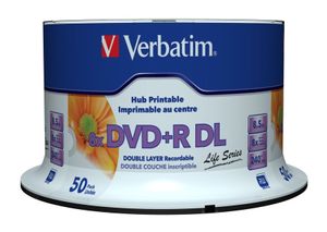Verbatim - 50 x DVD+R DL - 8.5 GB ( 240 Min. ) 8x - bedruckbare Oberfläche - Spindel