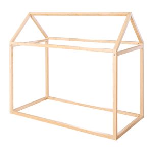 roba Nachhaltiges Montessori Hausbett 70 x 140 cm - Kinderbett aus FSC zertifiziertem Massivholz - Ab 12 Monate - Bambus natur