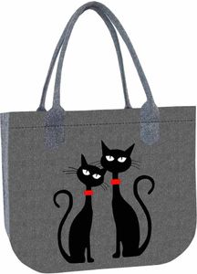 ARCO DESIGN torebka filcowa Lady XL Black Cats 42 x 35 cm ARCO DESIGN torebka filcowa Lady XL Black Cats 42 x 35 cm