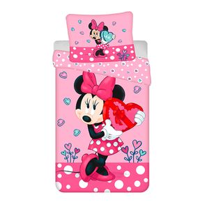 Bavlnené posteľné obliečky Minnie Mouse s bonboniérou