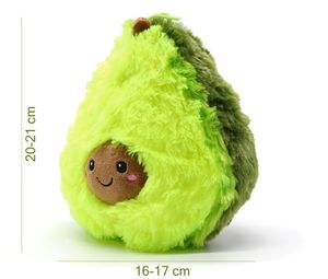 Soma Plüsch-Kissen Avocado Sofa-Rückenkissen Rund Lebensmittel Spielzeug Kuschel-Tier Plüsch-Tier Toy Früchte grün (Avocado 20 cm)
