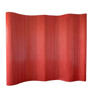 Homestyle4u 304, Raumteiler Sichtschutz Bambus Trennwand Wellenform Rollbar, Rot Matt, BxH 250x200 cm