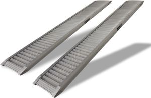 TRUTZHOLM 2 x Schwerlastrampe 200 cm Traglast 2000kg Alu grau Verlade Rampe Verladerampen