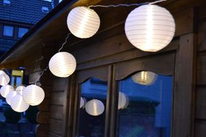 15 XXL LAMPION PARTYLICHTERKETTE 6,5m WARMWEIßE LEDs LICHTERKETTE LAMPIONS