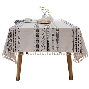 Fransen-Tischdecke Kann Wasser- Und Ölbeständige Tischdecke-Dekoration Abgewischt Werden,Farbe: Weiß,Größe:140*180cm