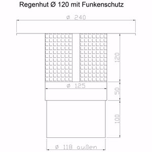 acerto - Edelstahl Schornsteinabdeckung 120mm mit Funkenschutzgitter