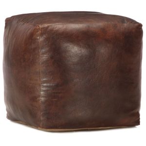 vidaXL Pouf Dunkelbraun 40 x 40 x 40 cm Echtes Ziegenleder - Sitzpuff - Sitzpuffs - Pouf - Poufs