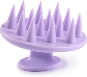 FNCF Kopfhaut Massage Bürste, Silikon Haarbürste für Shampoo und Kopfmassage, Peeling und Schuppen, Fördert das Haarwachstum (Lila)