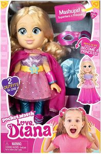 Love Diana 13'' Mashup Dolls Prinzessin/Superheld mit 2 Outfits