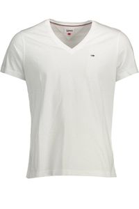 Tommy Jeans Herren Original V-Neck Jersey T-Shirt, Weiß Small