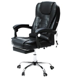 Kancelářská židle Crenex Manažerská židle Otočná židle Počítačová židle s vibracemi z umělé kůže v černé barvě