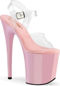 FLAMINGO-808 Damen Sandale von Pleaser, Transparent Rosa , EU 44, US 14
