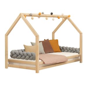 Dětská postel domeček FUNNY 120x200 cm Transparentní vosková lazura matná