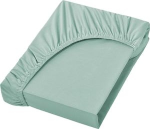 Jersey Spannbettlaken Spannbetttuch, 100% Baumwolle, 90x200cm, Jade