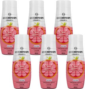 SodaStream Getränke-Sirup Rosa Grejpfruit ohne Zucker, 440ml, 6 Stück
