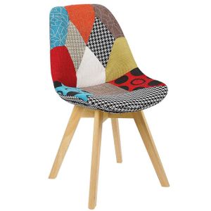 WOLTU Esszimmerstuhl Design Stuhl Küchenstuhl  aus Holz mit Leinenbezug mehrfarbig