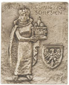 Hedwig von Schlesien Namenspatron-Bronzerelief (13 cm)