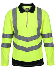Regatta High Visibility Pro Hi-Vis langarm Polo Shirt TRS192 yellow/navy 3XL
