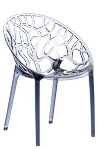CLP Stapelstuhl Crystal wetterbeständiger Stapelstuhl mit einer Sitzhöhe von 45 cm, Farbe:grau