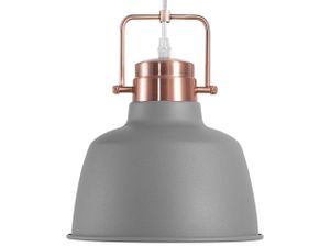 Hängeleuchte Grau und Kupfer Metall mit Schirm in Glockenform Industrie Stil