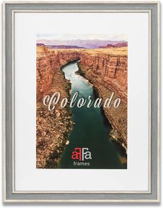 aFFa frames, Colorado, Bilderrahmen aus Kunststoff, leicht, sicher, rechteckig, mit Acrylglasfront, HDF-Kaschierung, blau, A3, 29,7x42cm