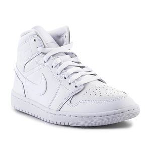 Air Jordan 1 Mid - Triple White - Schuhe Leder Weiß DV0991-111 , Größe: EU 40 US 8.5