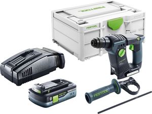 Festool BHC 18-Basic Akku Bohrhammer 18 V 1,8 J SDS Plus Brushless + 1x Akku 4,0 Ah + Schnellladegerät + Systainer