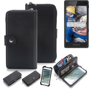 K-S-Trade 2in1 Handyhülle Schutzhülle kompatibel mit Fairphone Fairphone 2  & Portemonnee Cover Handy Hülle Case Etui Geldbörse Wallet Bookstyle