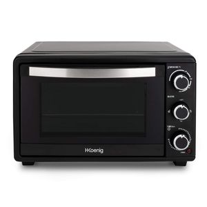 H.Koenig Mini-Backofen FO25 / 25L / Kompakter freistehender Multifunktions-Hochleistungsbackofen / 1500W / Programmierbar / 230° / 60 min. Zeitschaltuhr/Abschaltautomatik/Glastür/Grillrost, Back