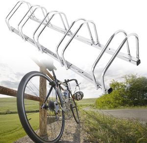 NAIZY Fahrradständer Aufstellständer Fahrrad Ständer Boden Wand Montage Metall Platzsparend (Für 5 Fahrräder)