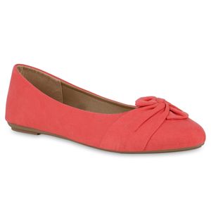 VAN HILL Damen Übergrößen Klassische Ballerinas Slippers Schuhe 841280, Farbe: Coral, Größe: 42