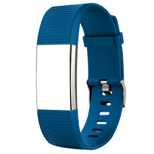 Sport Armband Gr. L für Fitbit Charge 2 Ersatzarmband Fitness Silikon Band Ersatzband, Blau