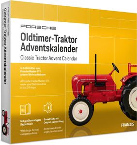 Franzis Adventskalender Porsche Oldtimer-Traktor Autobausatz Bausatz Baukasten